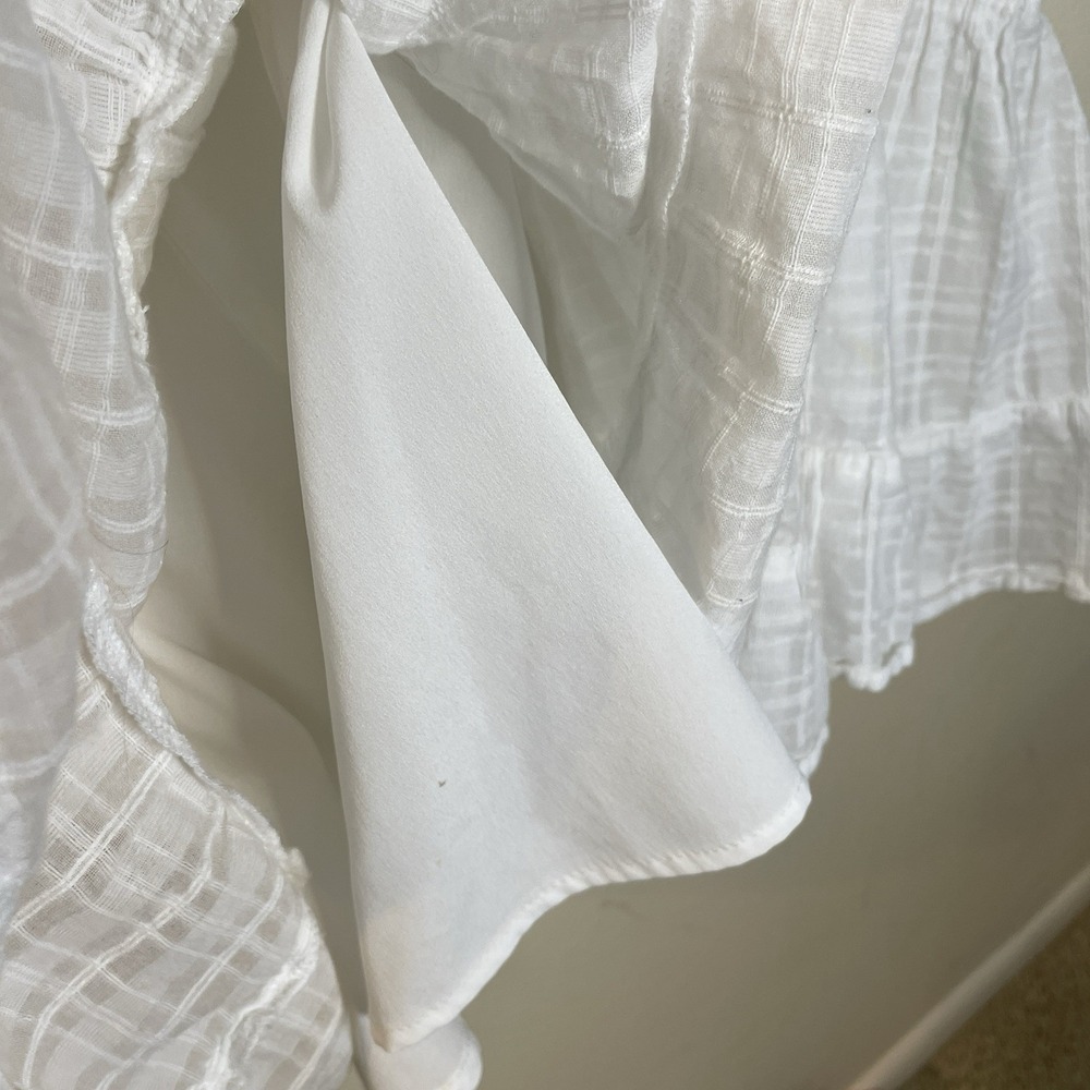 American Eagle White Babydoll Mini Dress Strappy Open‎ Back Size Large NWT - Picture 9 of 11